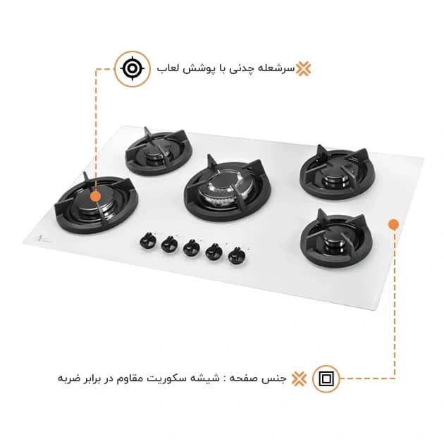اجاق گاز صفحه‌ ای اخوان مدل GI142 — تصویر ۲