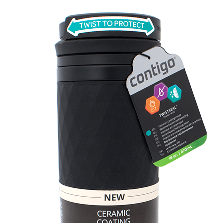 ماگ گریپ دار گلازه استیل کانتیگو Contigo Vaccum-Insulated Steel TwistSeal Glaze 470 ml — تصویر ۲