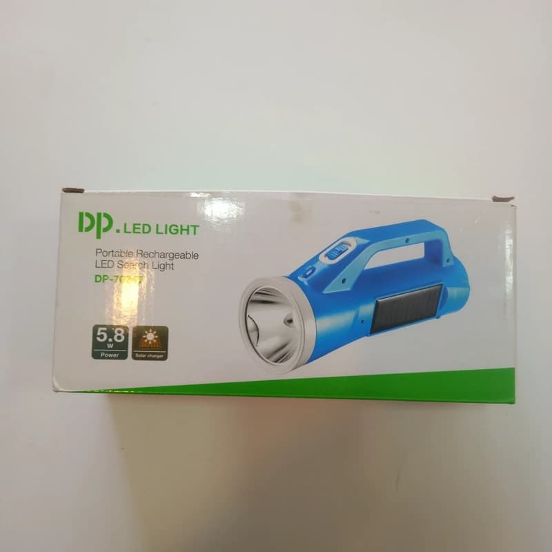 چراغ قوه 5.8 دهم وات خورشیدی و مهتابی دار برند DP
