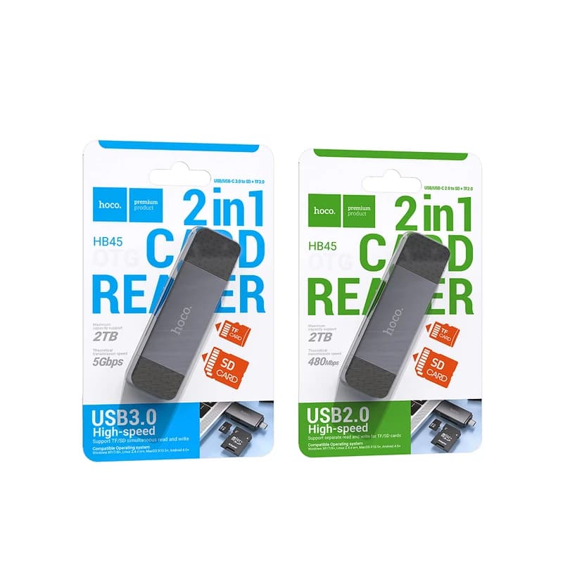 رم ریدر هوکو Type-C | USB 2.0 با پشتیبانی از SD و MicroSD — تصویر ۳