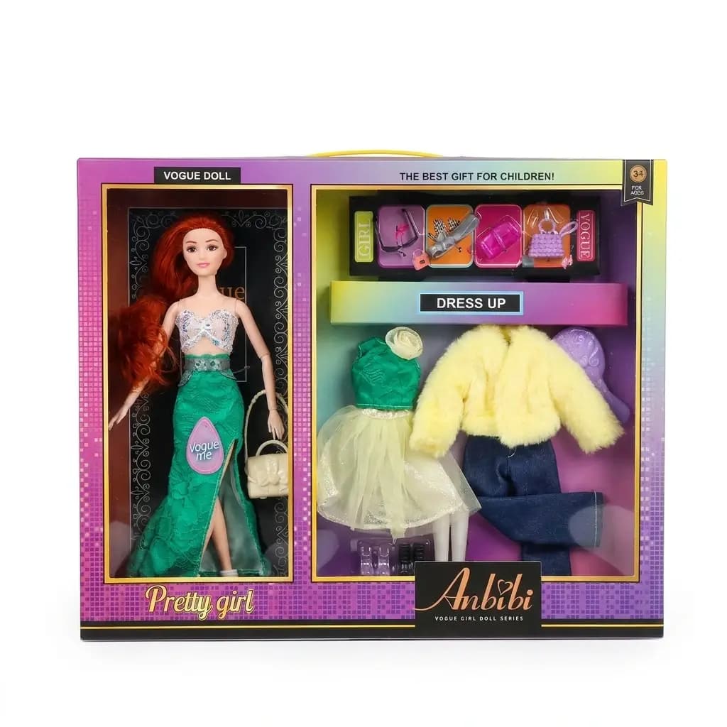 عروسک فشن Anbibi Vogue Girl با لباس قابل تعویض و لوازم جانبی کامل — تصویر ۲