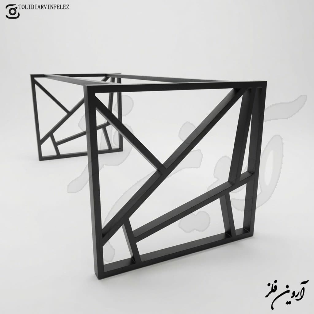 پایه میز فلزی با کلاف مدل آترو