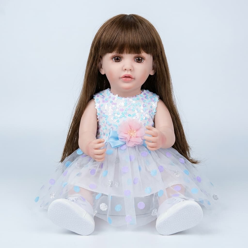 عروسک سیلیکونی ریبورن صوتی دخترانه ۳۵ سانتی