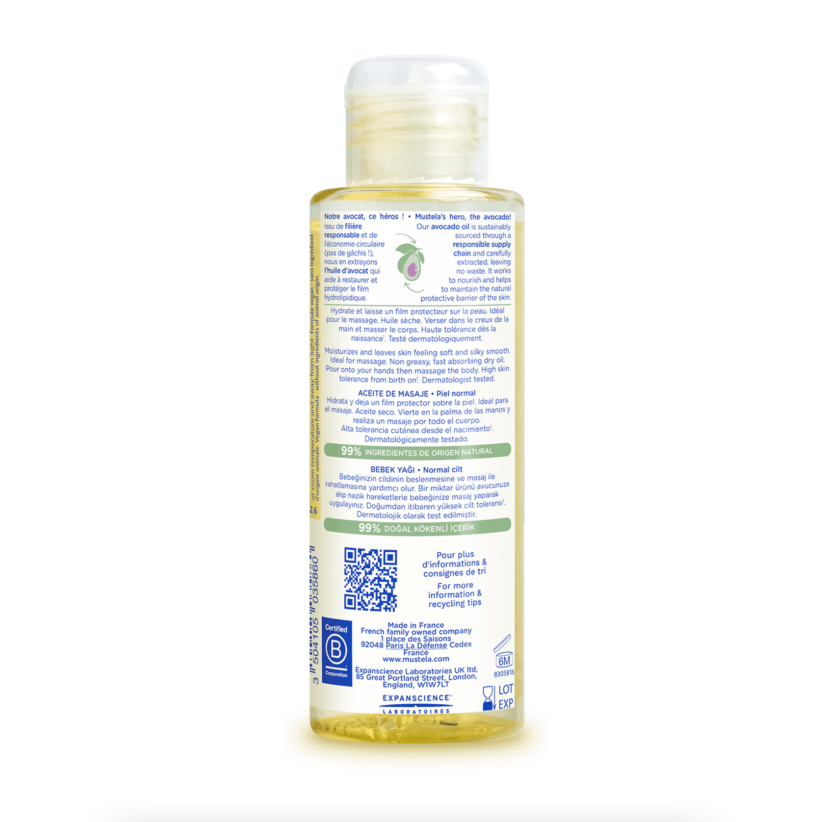 روغن ماساژ کودک موستلا حجم 100 میل Mustela — تصویر ۶