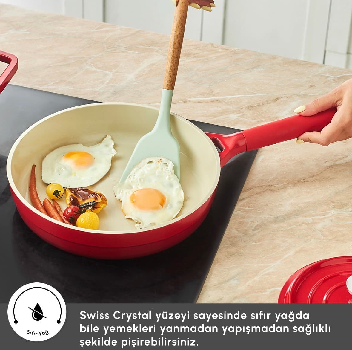 ست قابلمه کاراجا مدل swiss crystal Neocast رنگ قرمز — تصویر ۶