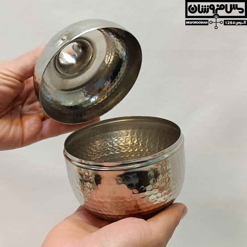 قندان مسی انار کروم سایز۳ مدل یلدا — تصویر ۴