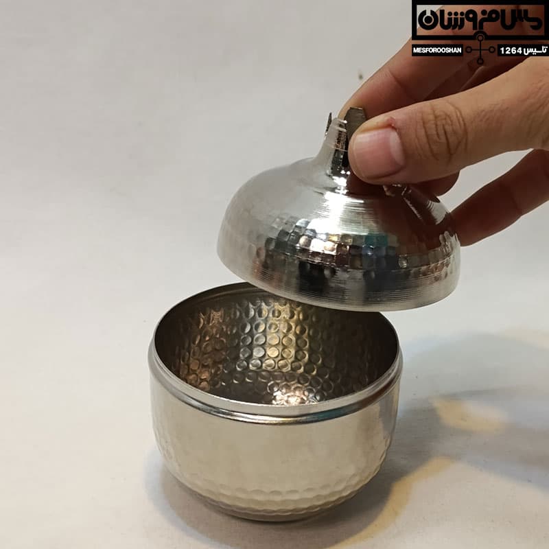 قندان مسی انار کروم سایز۲ مدل یلدا — تصویر ۵
