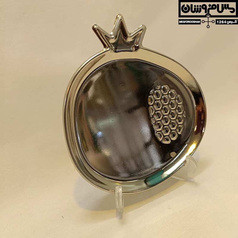 پیش دستی مسی انار آبکاری کروم مدل نارگرات — تصویر ۴