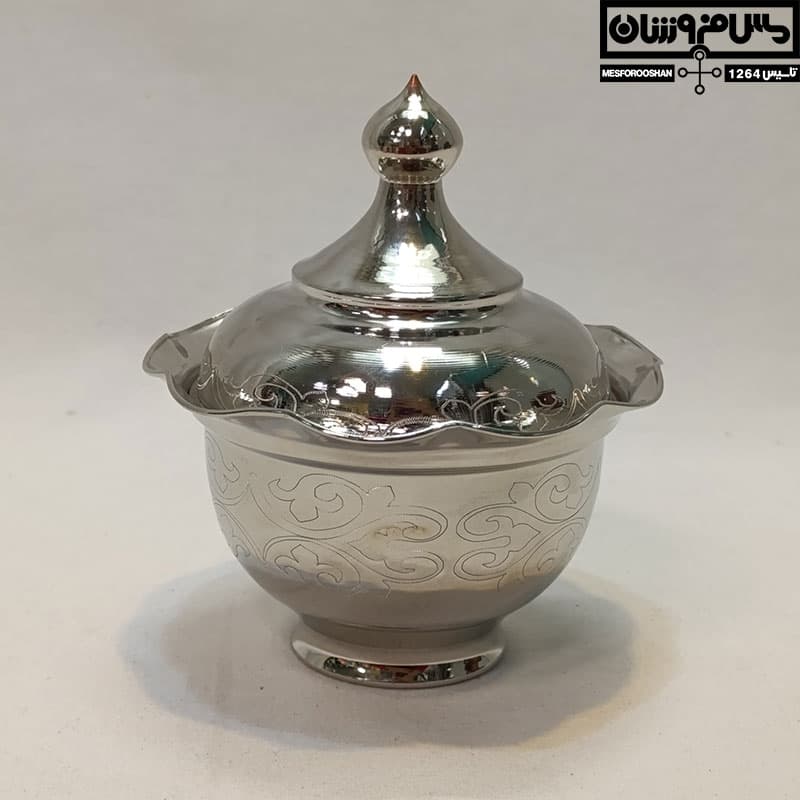 قندان مسی آبکاری کروم مدل راسمین
