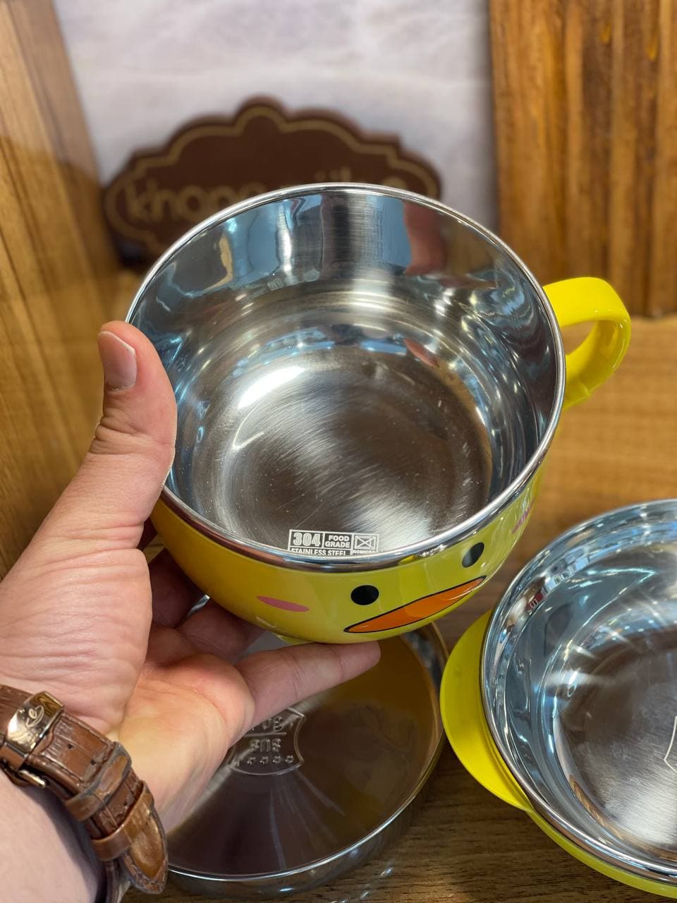 ظرف غذای داخل استیل طرح اردک — تصویر ۳