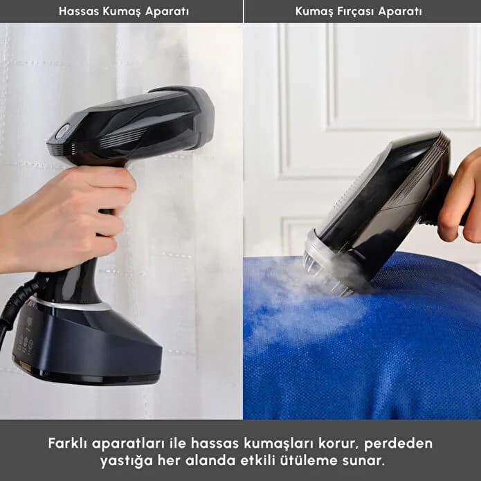اتو بخار دستی کاراجا Vantuz Multisteam مشکی — تصویر ۵