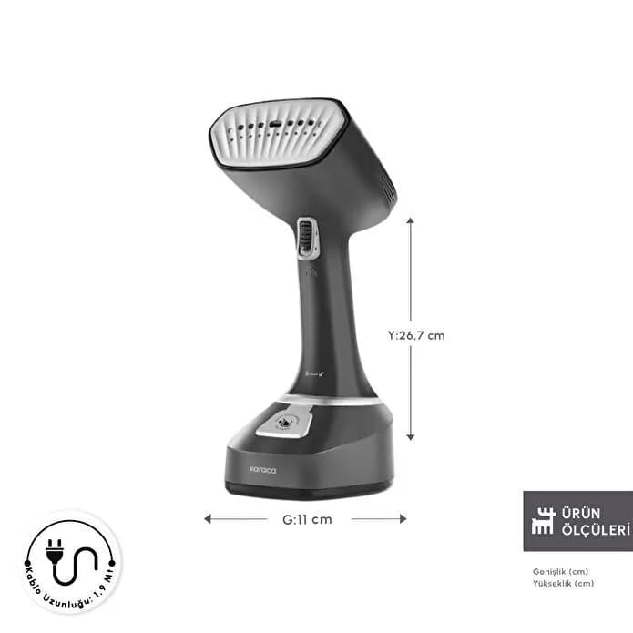 اتو بخار دستی کاراجا Vantuz Multisteam مشکی — تصویر ۳