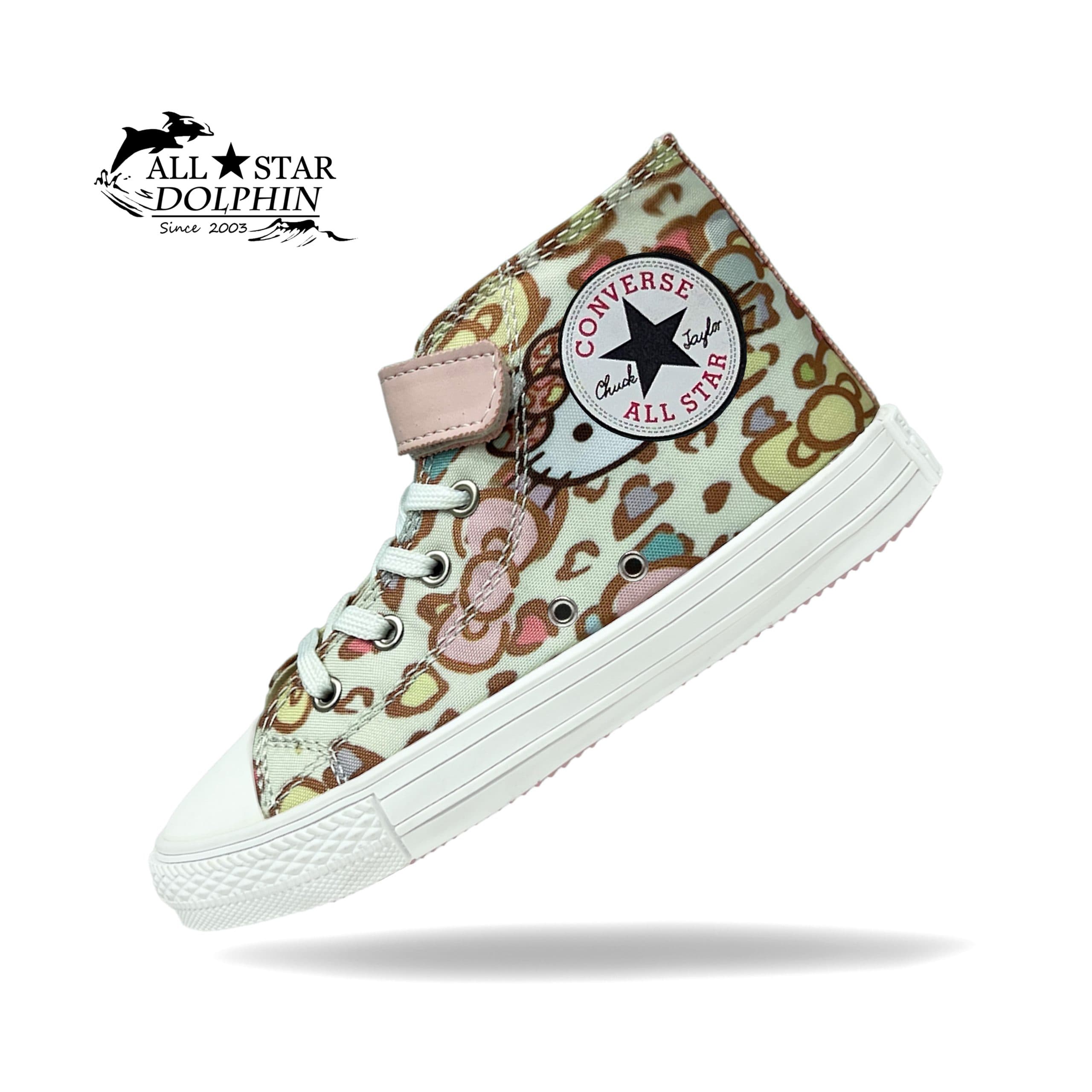 کتونی آل استار ساق بلند بچه گانه طرح کیتی سفید (All Star) — تصویر ۳