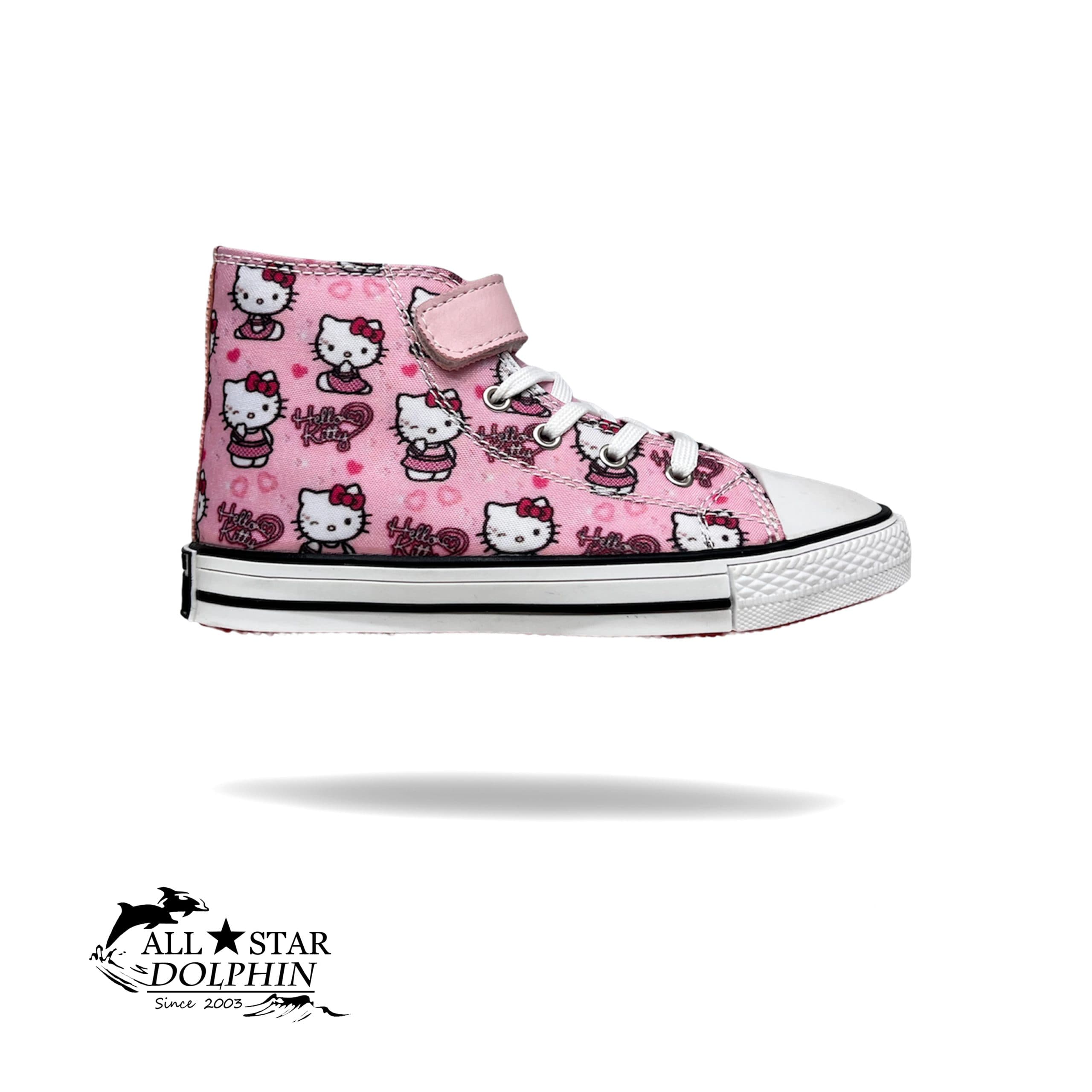 کتونی آل استار ساق بلند بچه گانه طرح کیتی صورتی (All Star)