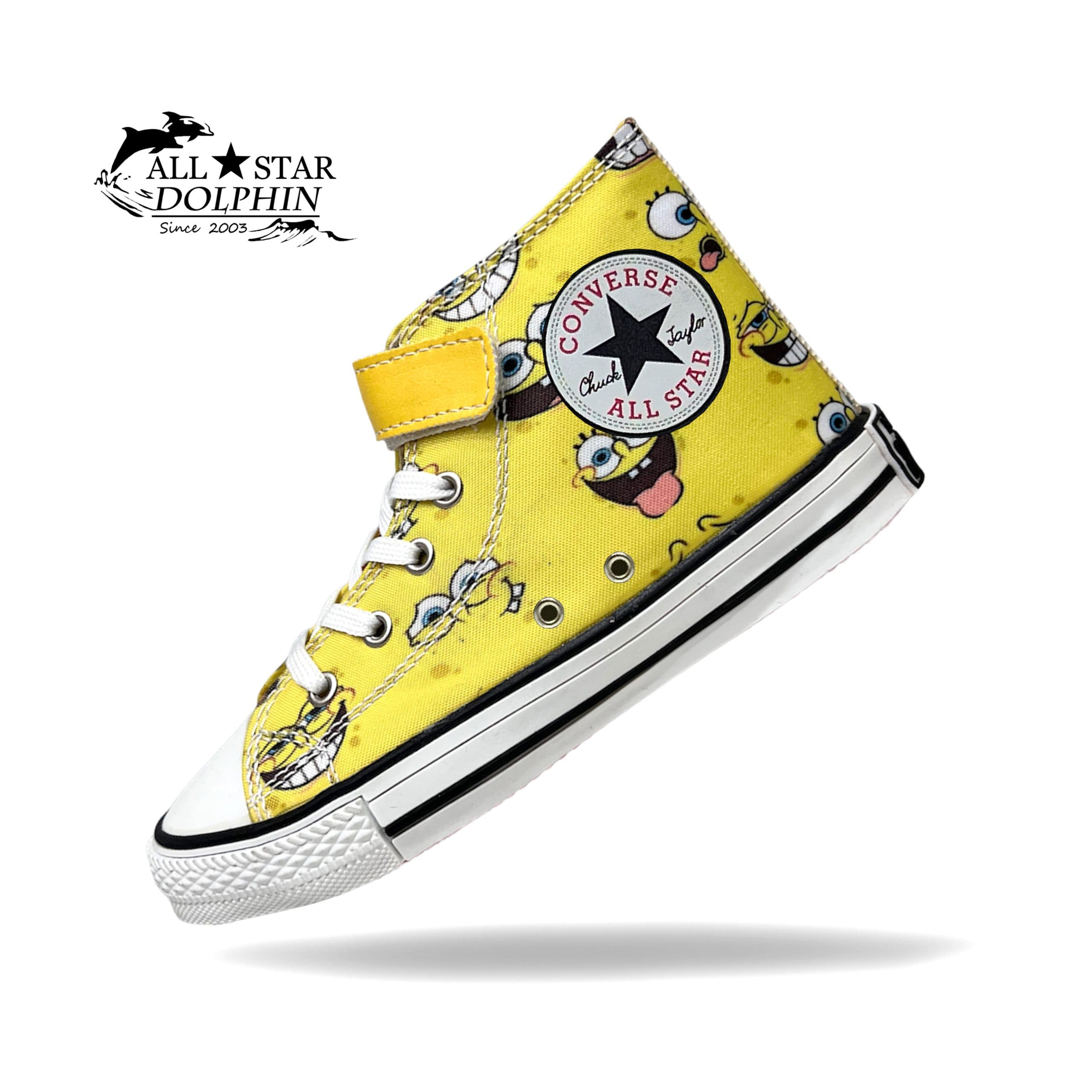 کتونی آل استار ساق بلند بچه گانه طرح باب اسفنجی (All Star) — تصویر ۳