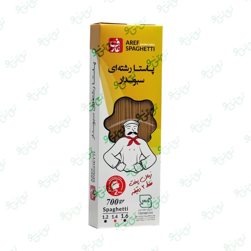 ماکارونی پاستا رشته ای سبوس دار عارف (خواص و قیمت خرید)