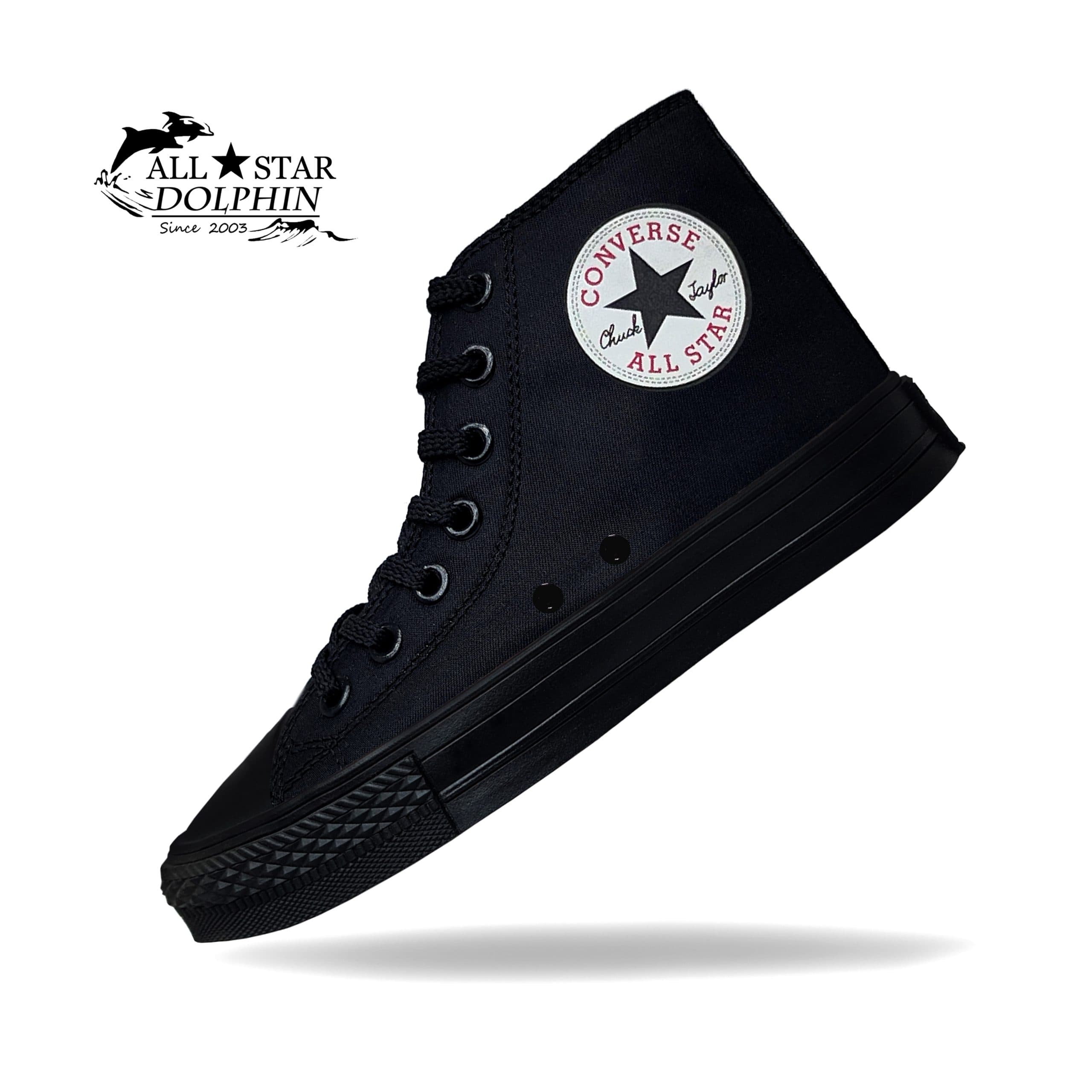 کتونی آل استار ساق بلند کلاسیک تمام مشکی (All Star) — تصویر ۳
