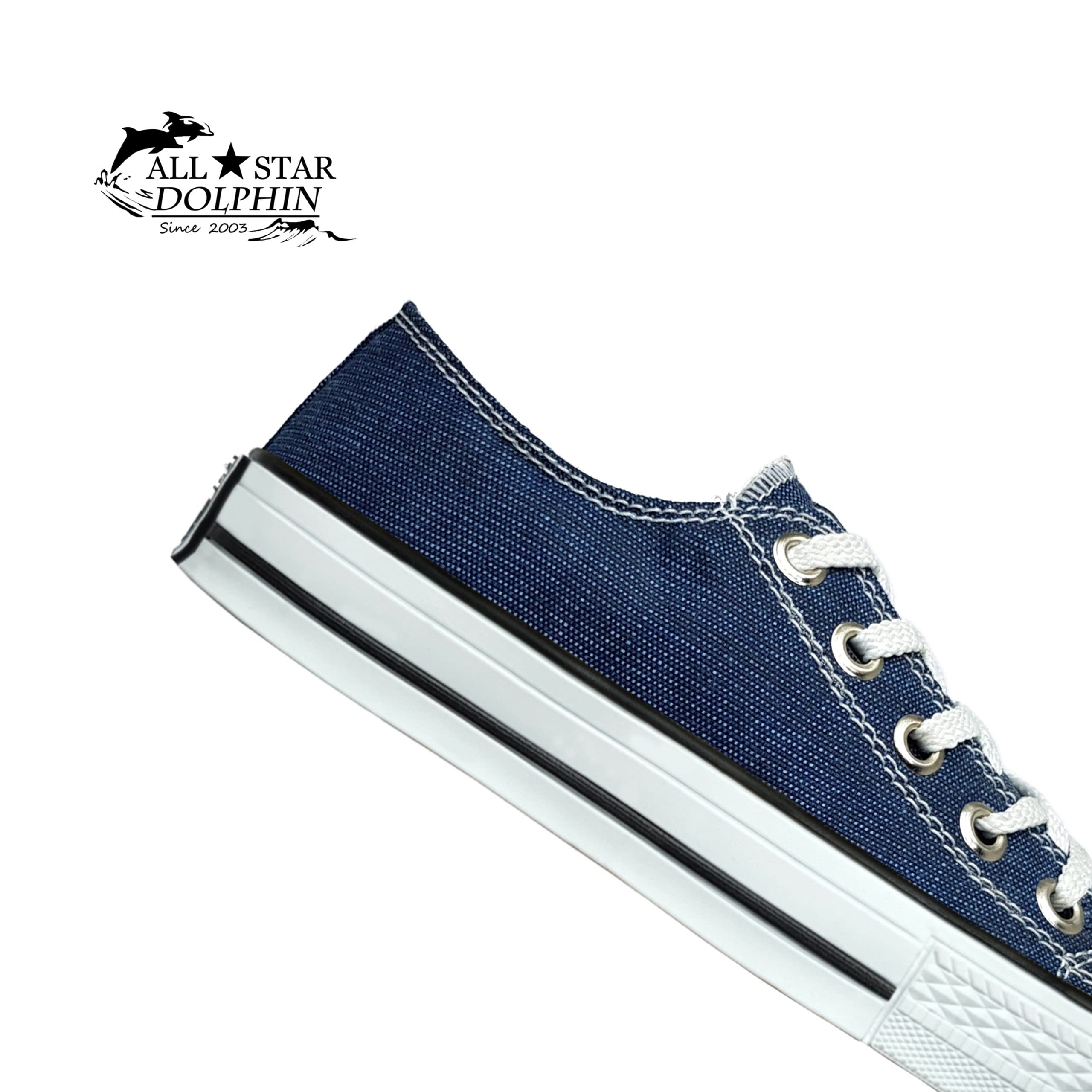 کتونی آل استار ساق کوتاه جین آبی تیره (All Star) — تصویر ۲
