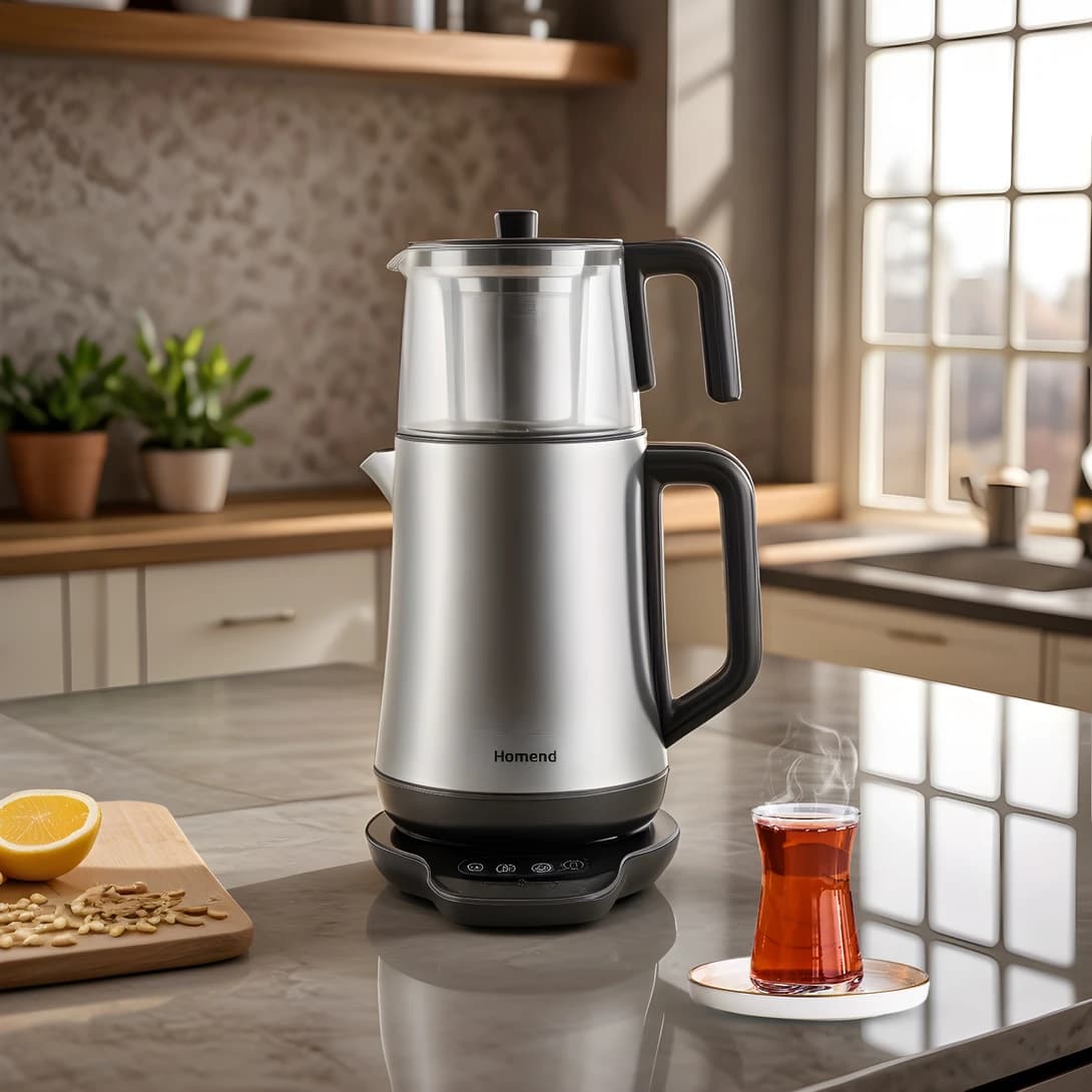 چاییساز برقی سخنگو هومند مدل Royaltea 1774H سیلور
