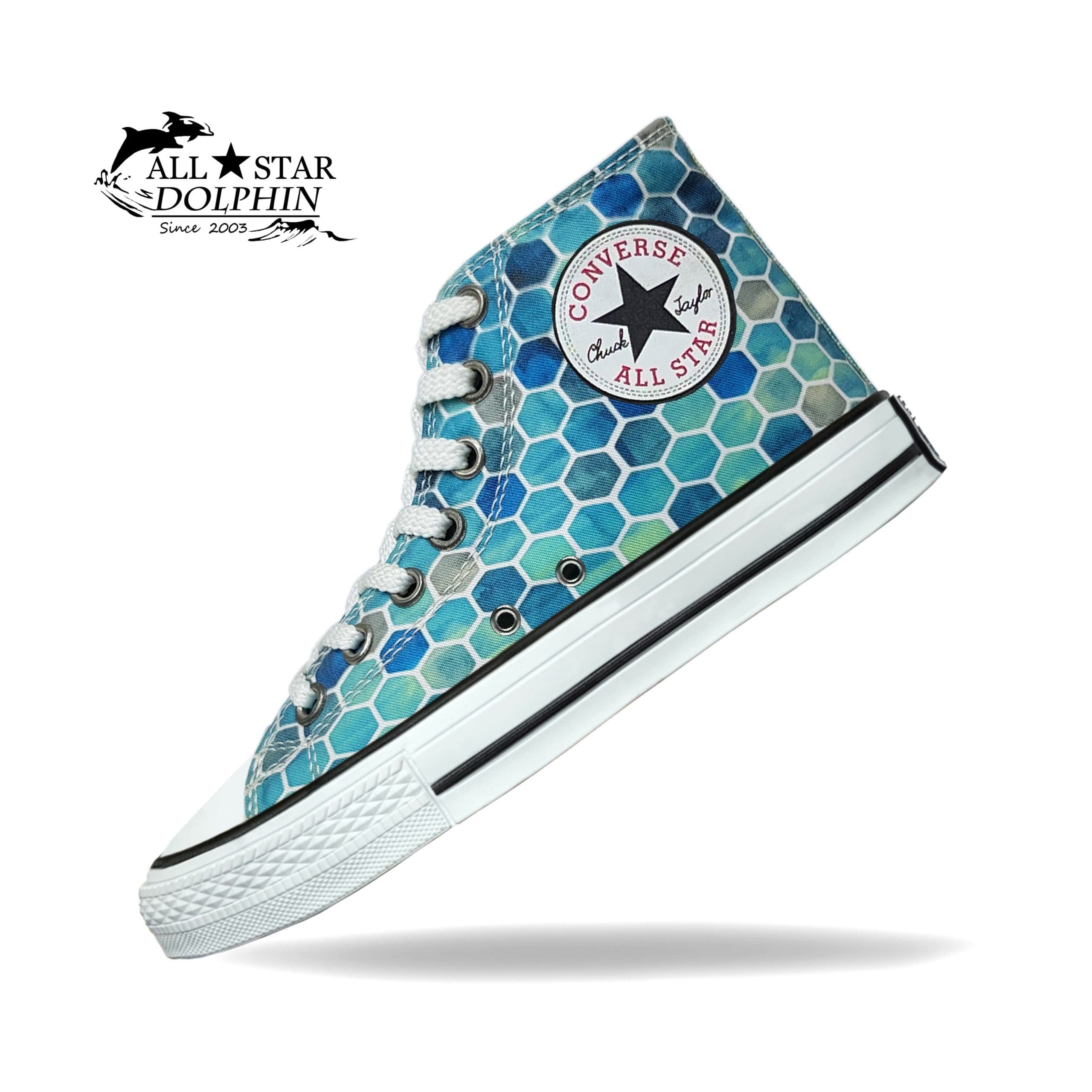 کتونی آل استار ساق بلند طرح کندو آبی (All Star) — تصویر ۳