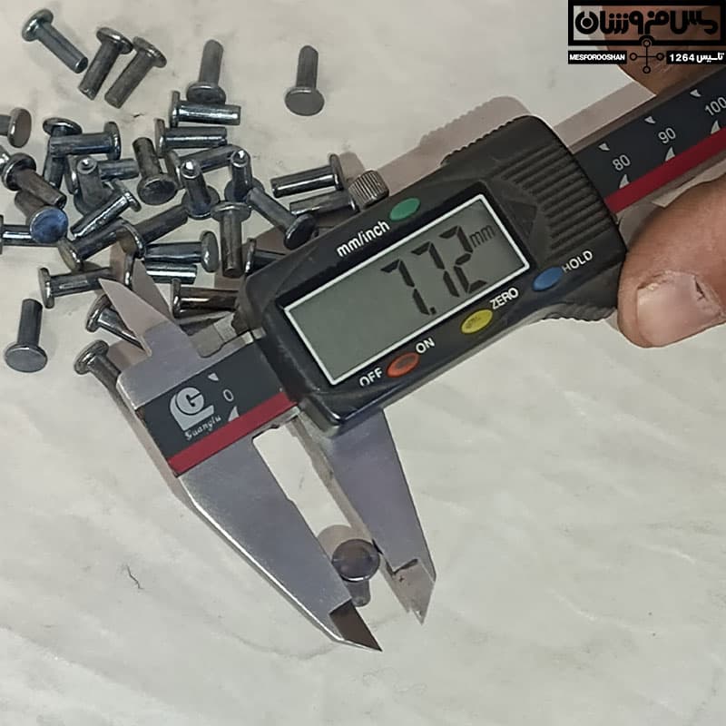 پرچ مسی آبکاری کروم سایز 13.6 در 3.6 میلیمتر مدل میخی — تصویر ۳