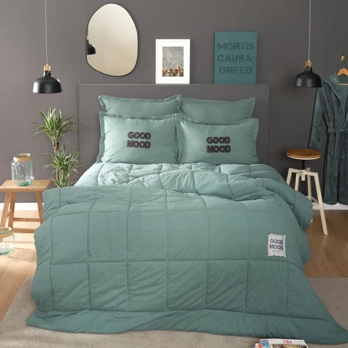 ست روتختی دونفره کاراجاهوم مدل ست Motto Cotton سبز