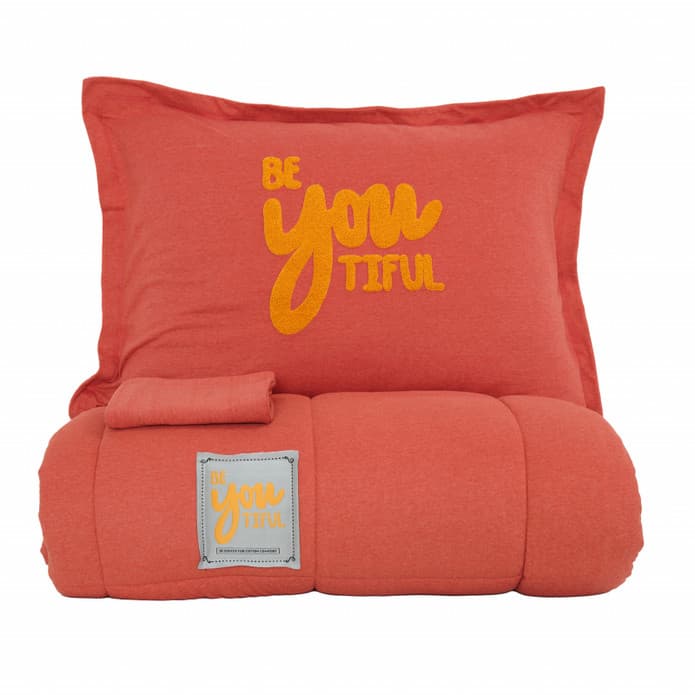ست روتختی دونفره کاراجاهوم مدل ست Motto Cotton گلبهی — تصویر ۴