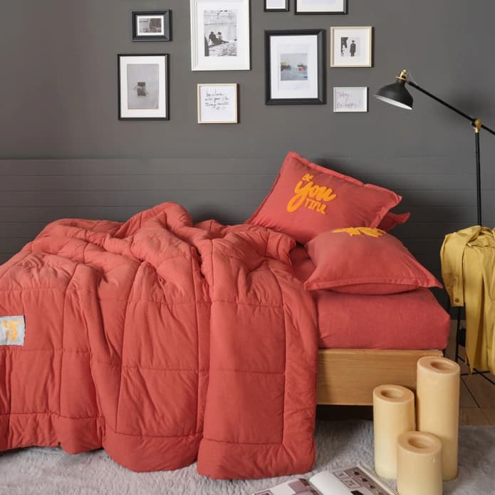 ست روتختی دونفره کاراجاهوم مدل ست Motto Cotton گلبهی — تصویر ۳
