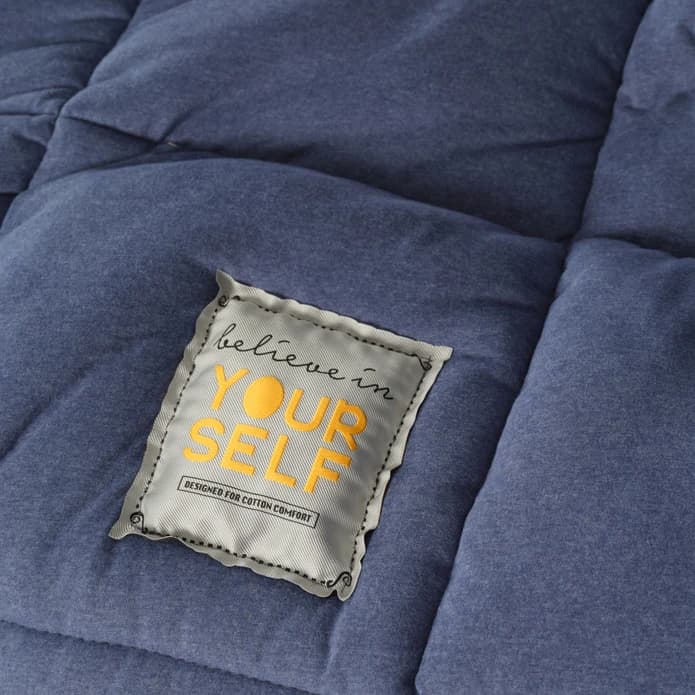 ست روتختی دونفره کاراجاهوم مدل ست Motto Cotton آبی — تصویر ۵