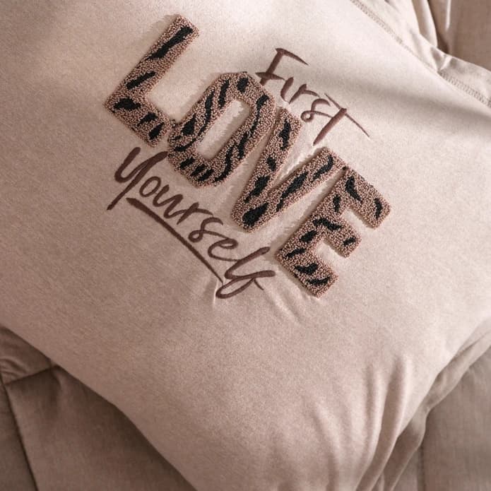 ست روتختی دونفره کاراجاهوم مدل ست Motto Cotton بژ — تصویر ۶