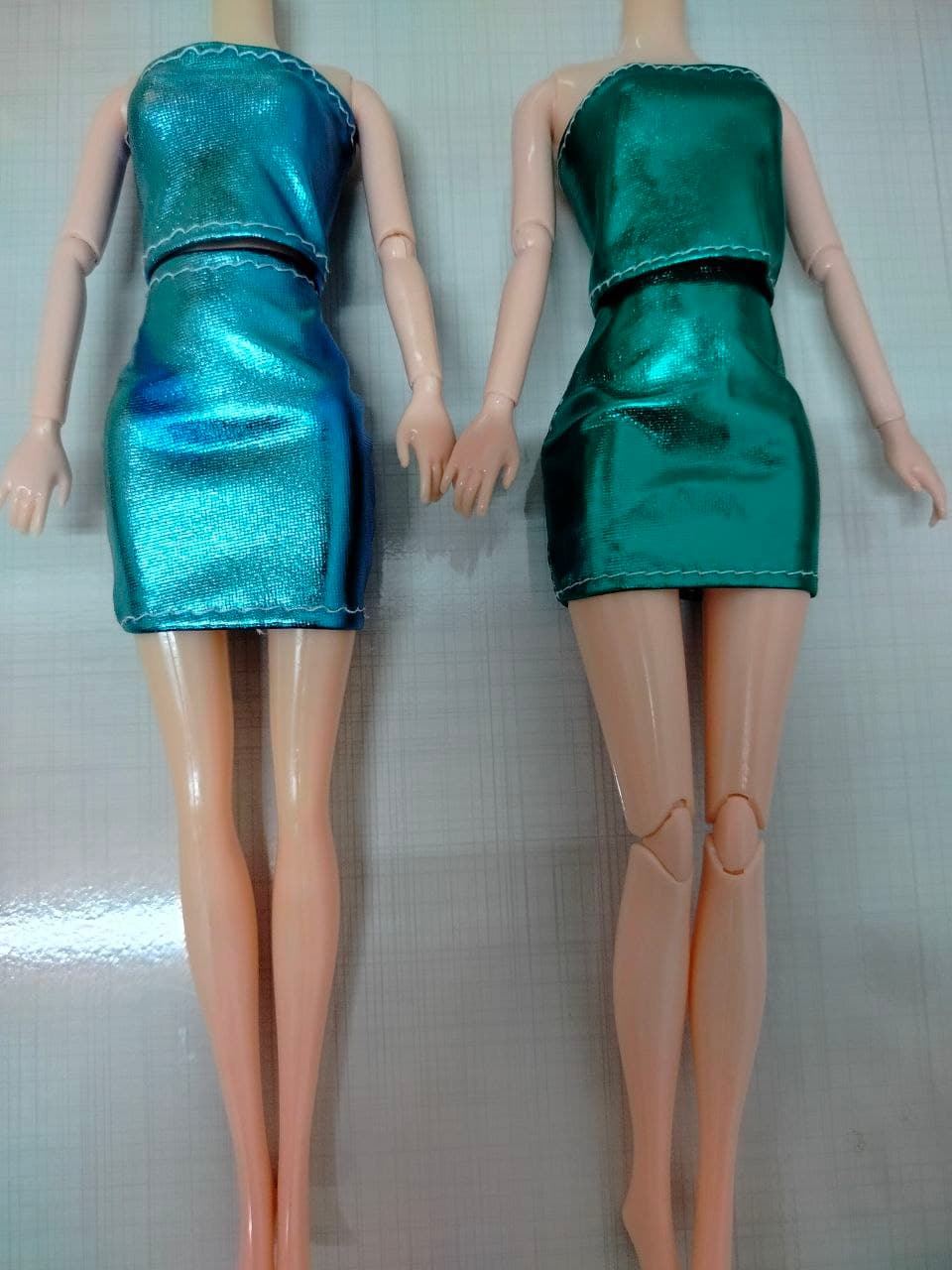 لباس باربی نیم تنه دامن باربی طرح چرم — تصویر ۳