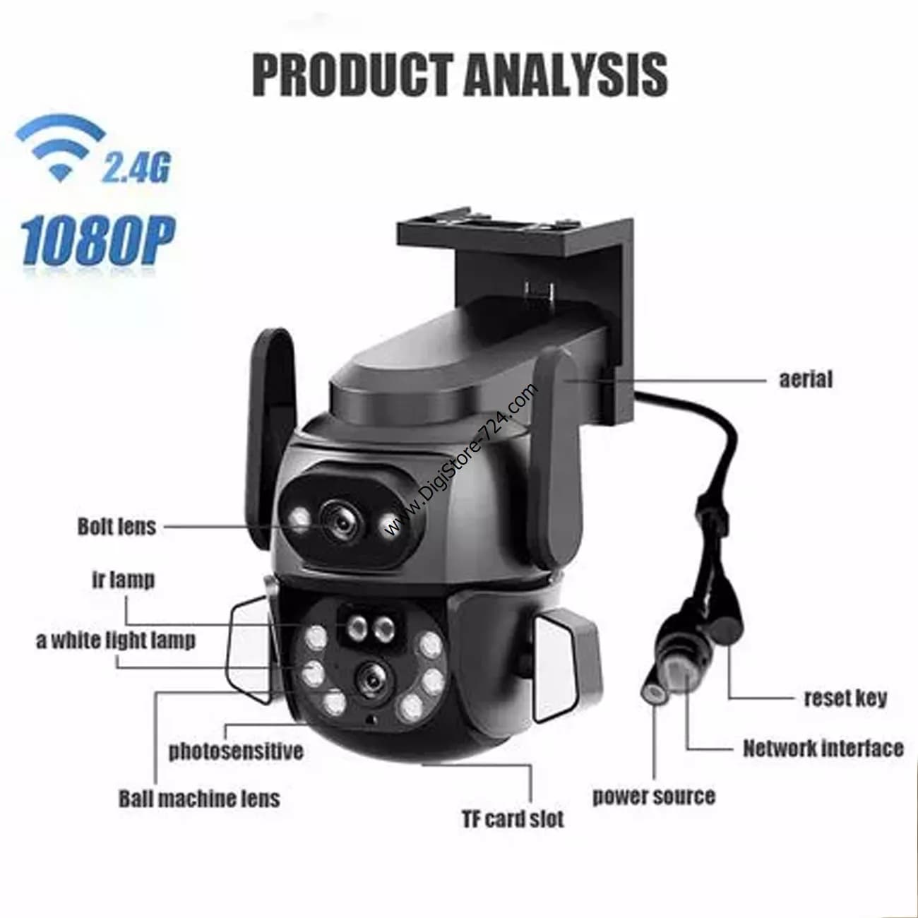 دوربین مداربسته دوتایی فضای باز چرخشی XO CR04 — تصویر ۲