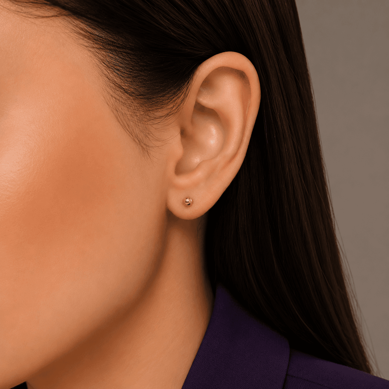 گوشواره ژوپینگ میخی توپی نقره ای