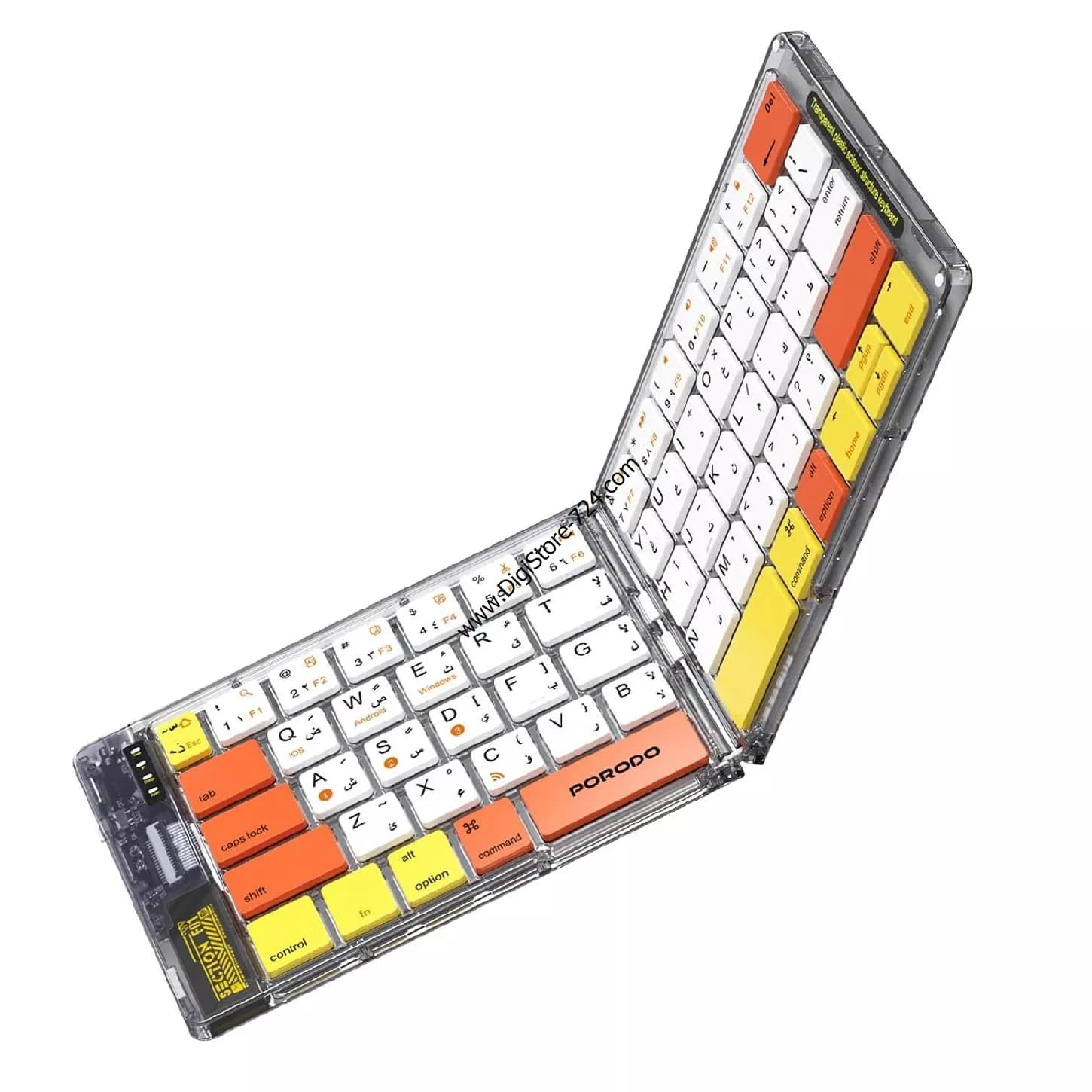 کیبورد تاشو رنگی پرودو مدل CRYSTAL SHELL ETK03