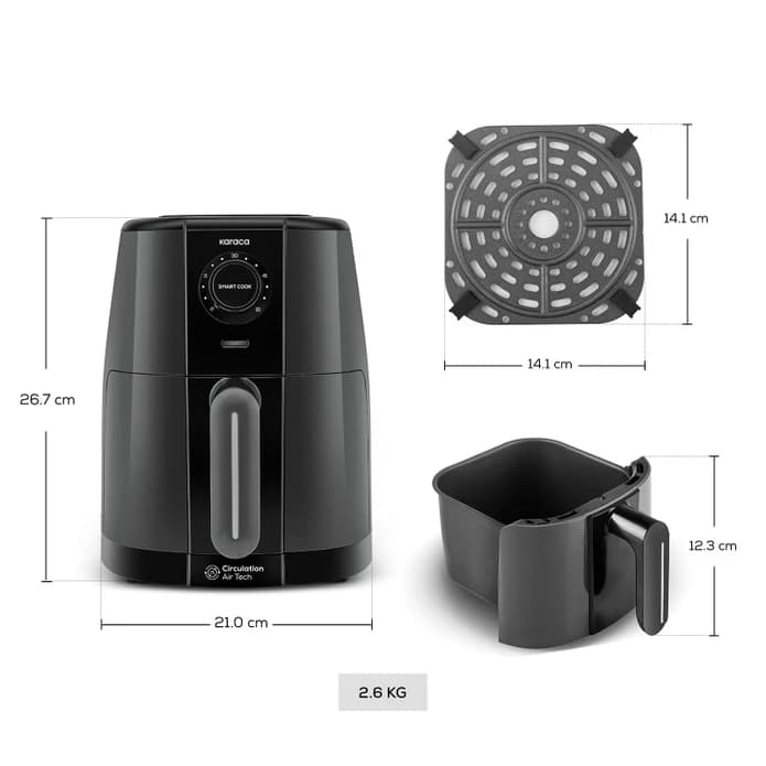 هواپز رژیمی کاراجا مدل Smart Cook رنگ نوک مدادی — تصویر ۴
