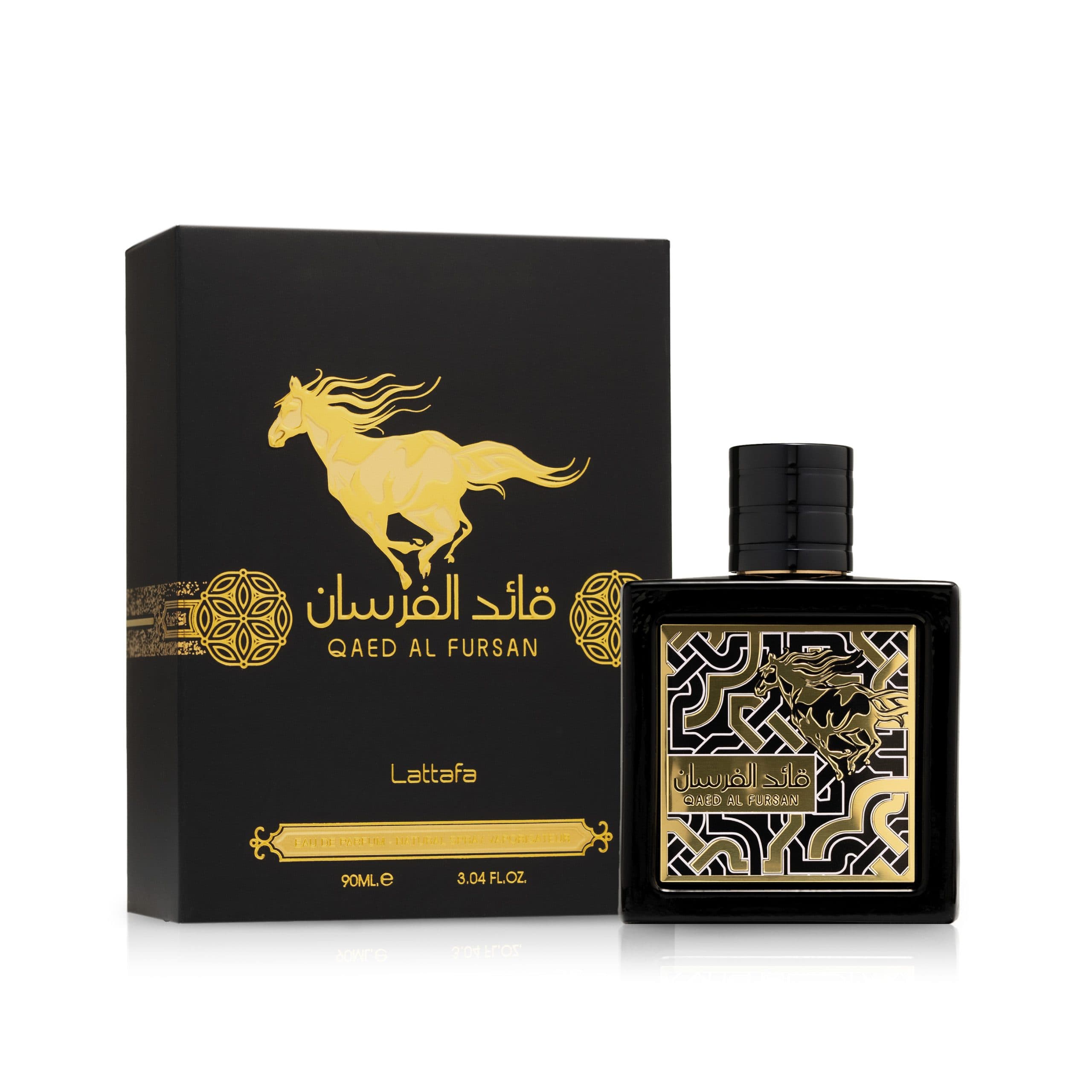 ومشخصات عطر ادکلن قائد الفرسان زنانه و مردانه 90میل لطافه سفری به قلب رایحههای شرقی برای او و او|QAED AL FURSAN