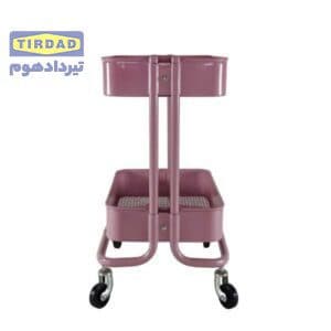 سبد چرخدار آشپزخانه صورتی مدل مینی چرخک تیرداد | تیردادهوم — تصویر ۲