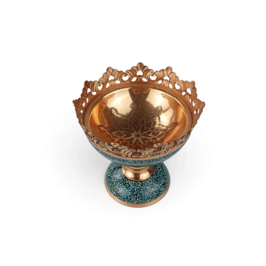 آجیل خوری مس فیروزه کوب کد PI5520 — تصویر ۳