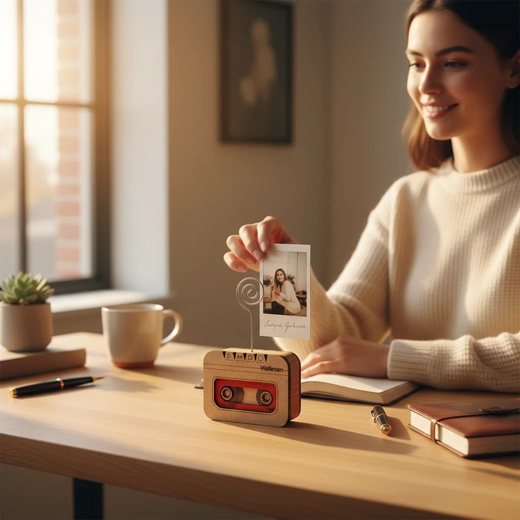 هولدر عکس چوبی طرح نوار کاست WD6934 — تصویر ۴