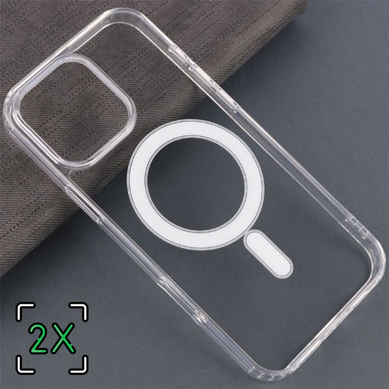 پک دو عددی قاب مگ‌سیف شفاف Magnetic آیفون 16 پرو مکس