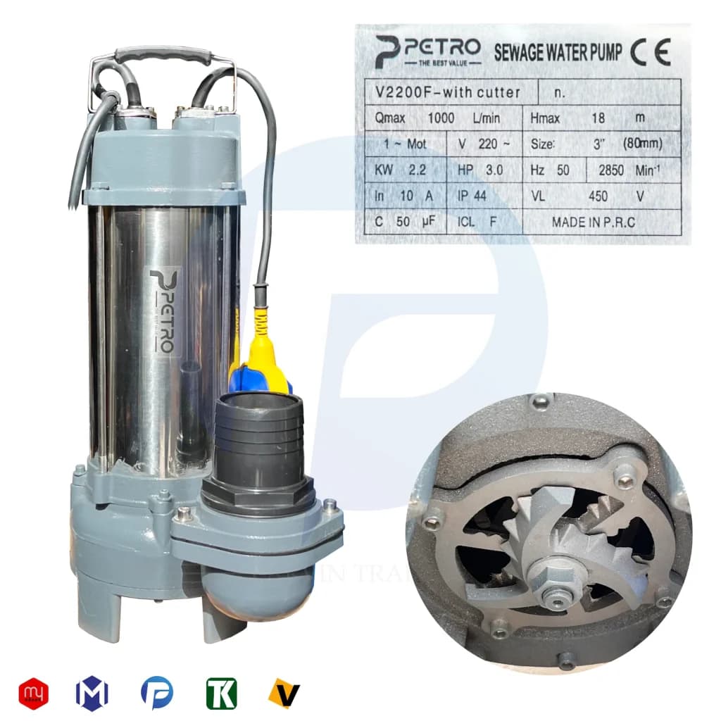 تاچکالا | مشخصات , قیمت و خرید لجن کش خردکن دار 18 متری 3 اینچ پترو مدل V2200FC