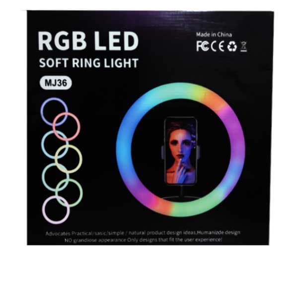 رینگ لایت RGB هولدر 3 عددی تاشو MJ36 — تصویر ۲