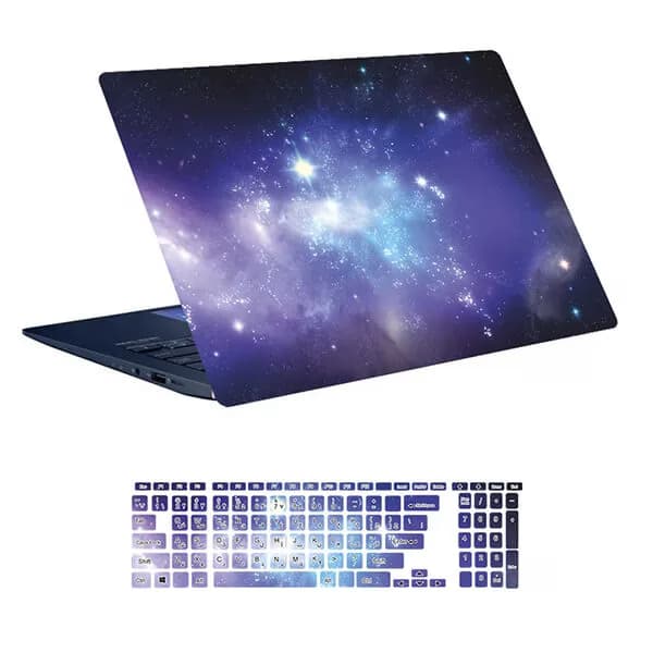 اسکین لپ تاپ طرح Space کد ۱۳۸ به همراه استیکر کیبورد