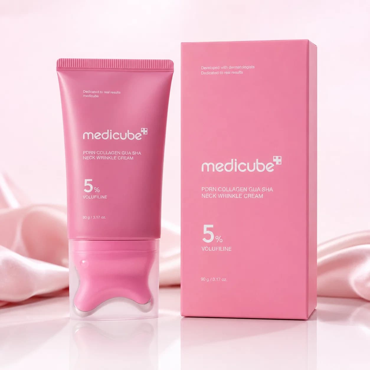 کرم لیفتینگ و ضدچروک گردن گواشا مدی کیوب Medicube حاوی PDRN و کلاژن