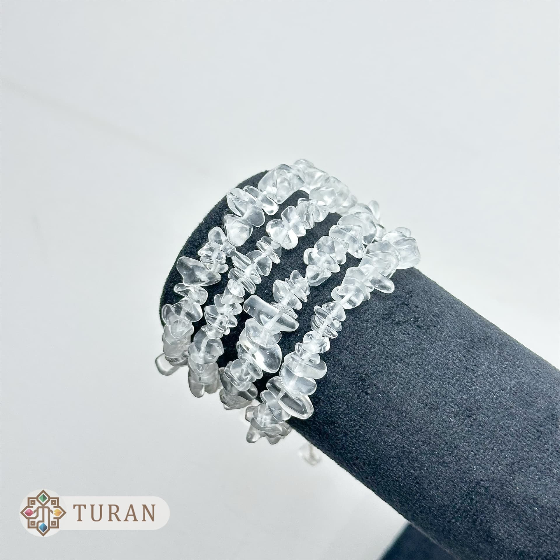 دستبند سنگ چیپسی کوارتز شفاف کاملا طبیعی
