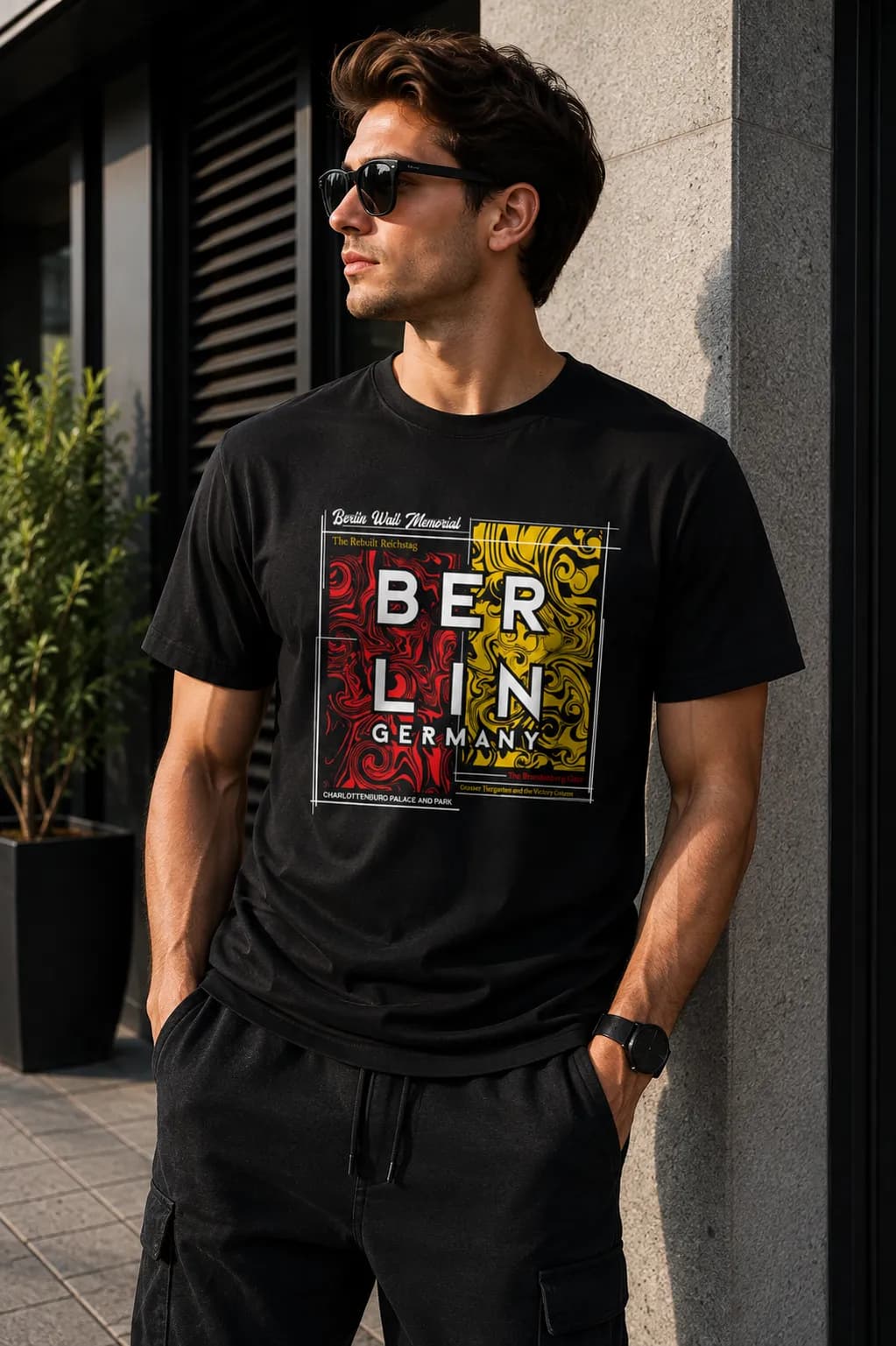 تیشرت آستین کوتاه مردانه طرح Berlin Germany