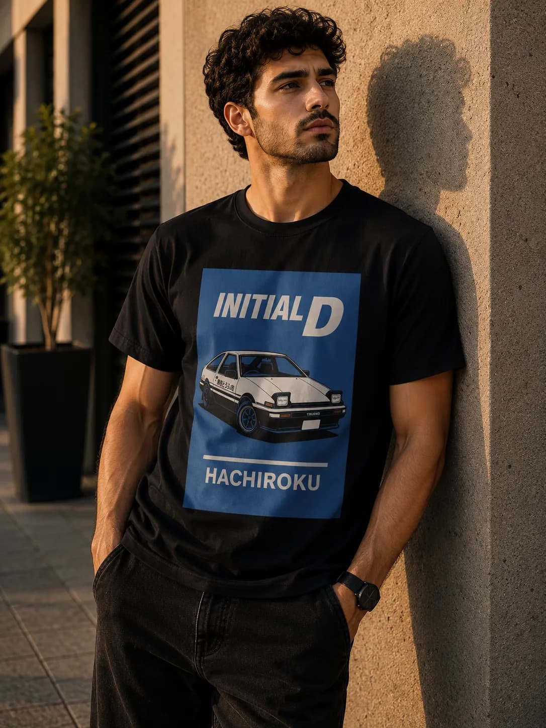 تی‌شرت آستین کوتاه مردانه طرح Initial D Hachiroku