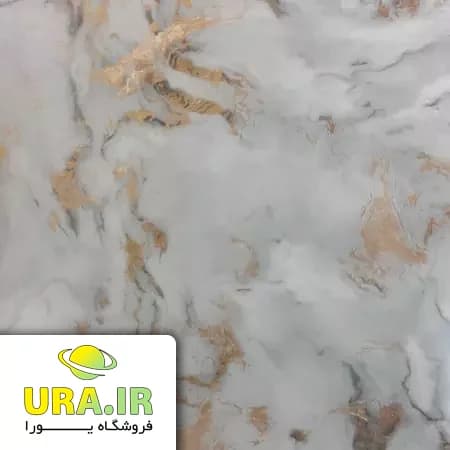 برچسب طرح سنگ رگه طلایی هایگلاس براق کد 6014 (عرض 90 سانتیمتر)