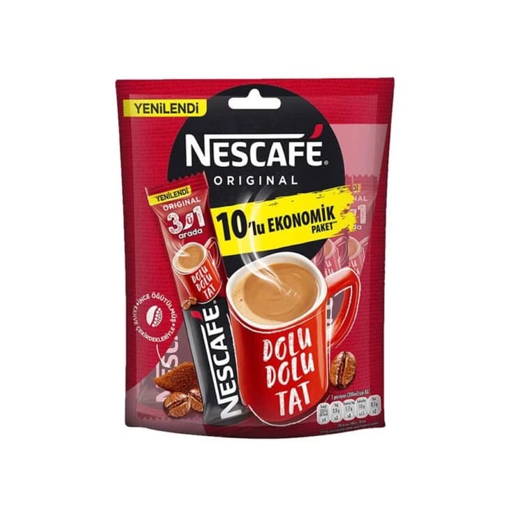 قهوه فوری نسکافه 3 در 1 اورجینال بسته ۱۰ عددیNescafe 3in1 ORIGINAL