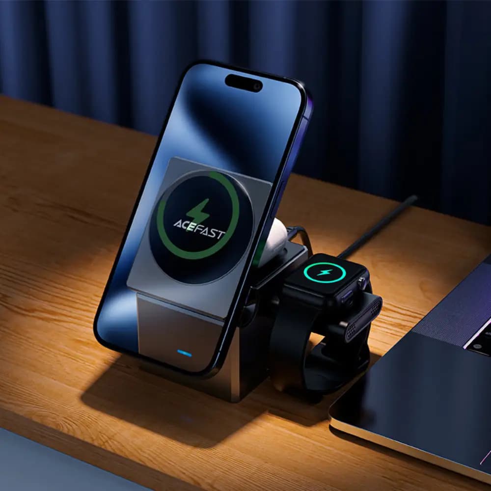 استند و شارژر وایرلس چند کاره مگ سیف ایس فست ACEFAST E18 + قیمت مهر 1405 — تصویر ۷